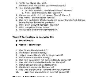 AQA German speaking practise