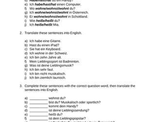 KS3 German grammar & translation workbook Stimmt 1 & 2