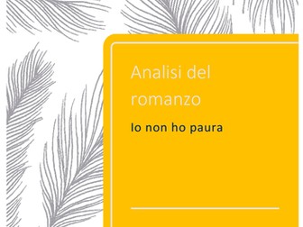 NEW A-LEVEL ITALIAN  LITERATURE NOVEL ANALYSIS IO NON HO PAURA