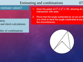 Estimating and combinations EDEXCEL MATHS