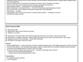 AQA A Level Geography Hazards case studies