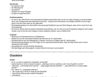 'Die Verwandlung' revision notes and quotes