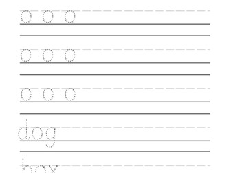 Short o Handwriting Worksheet