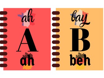 French and German numbers and alphabet display bundle