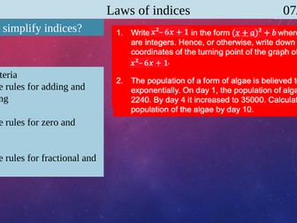 Laws of indices EDEXCEL MATHS
