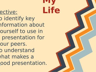 Year 7 Introductory lesson on 'Myself' lesson 2: collage and presentation on myself.