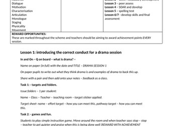 Introduction to Drama complete scheme and assessment criteria