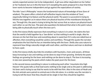 Commentary on Love'S Philosophy