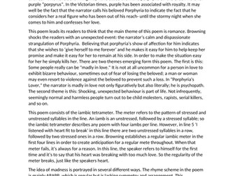 Commentary on Porphyria's lover