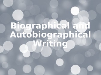 Autobiography and Biography - Brief Introduction
