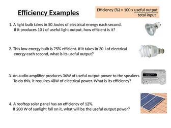 Calculating efficiency