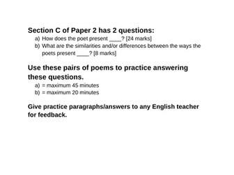 Unseen Poetry - 5 lessons and booklet with 9 pairs of poems