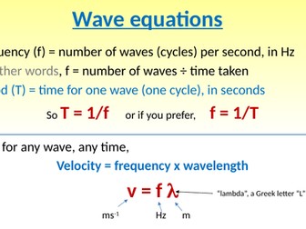 Intro to the gcse wave equation