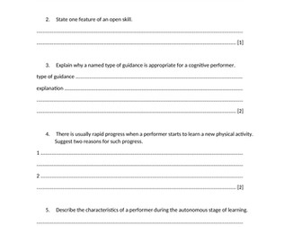 Chapter 8 - Skill Acquisition exam questions