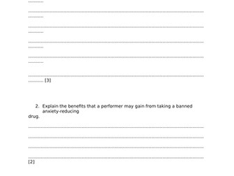 IGCSE Performance enhancing drugs past questions