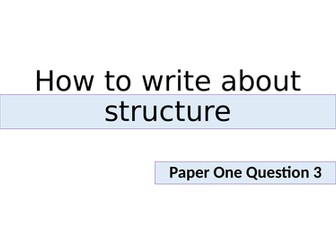 A lesson on how to tackle Q3 on AQA English Language Paper 1 GCSE.