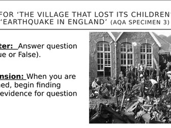 AQA Language Paper 2 Specimen 3 walk-through (4 lessons) 'The Village that Lost its Children'