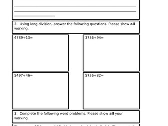 Division assessment