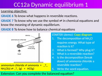 EDEXCEL GCSE Science 9-1 - Chemistry -  CC12 & CC15 topic