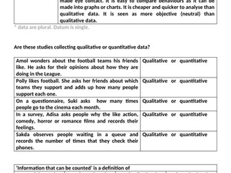 Qualitative and Quantitative Datain Psychology