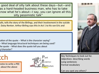 Inspector Calls Quotation Cards