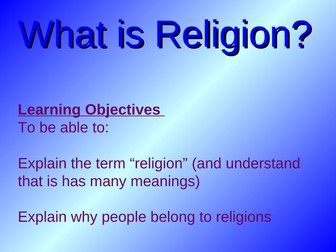 Lesson on The Meaning  of Religion