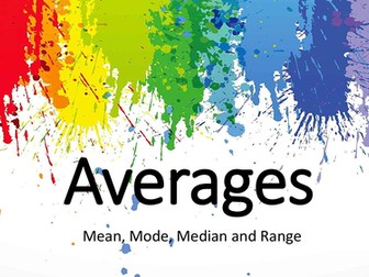 Averages, Mean, Mode, Median and range, PowerPoint and worksheets