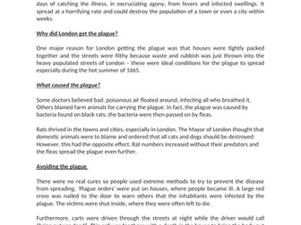 Year 6 Greater Depth writing example - The plague (History)