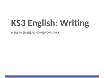 KS3 English Writing Activity Pack