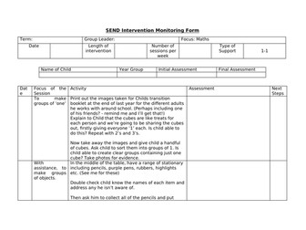 SEN/Progression Steps Maths Planning - Whole Year
