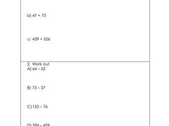 KS3 Assessment - Calculating - Low ability 