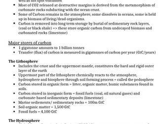 A-level Geography - The Carbon Cycle