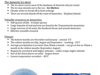 AQA A-Level Geography GS&G Antarctica CS