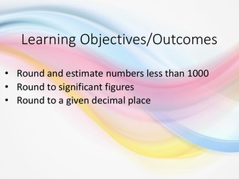 Approximation, Rounding, estimating, significant figures, upper and lower bounds, error intervals