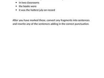 Introduction to fragments and sentences