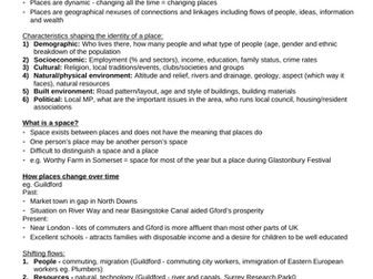A level Geography Changing places