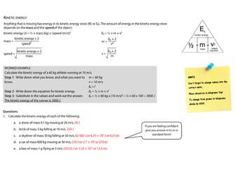 Kinetic energy calculations