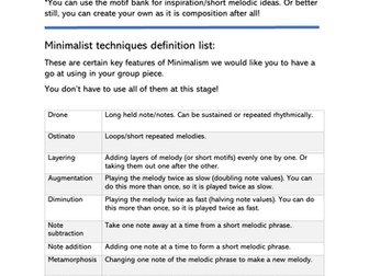 Composing a Minimalist piece