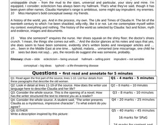 NEW GCSE AQA English Lang Paper 1 Mini Mocks