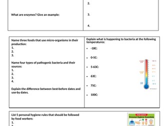 AQA GCSE Food Preparation & Nutrition Revision Worksheets