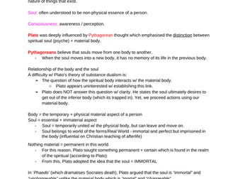 Soul, mind and body notes A-level REP OCR