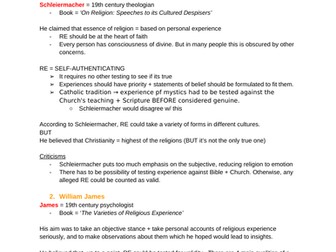 Religious experience notes OCR A-level