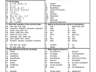 KS3 German Vocabulary revision Stimmt 1 & 2 - all units