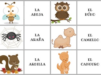 Spanish memory game (animals)
