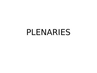 Plenary activities used in Science class