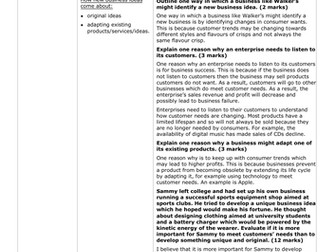Edexcel GCSE Business (9-1) NEW SPECIFICATION - Sample Answers