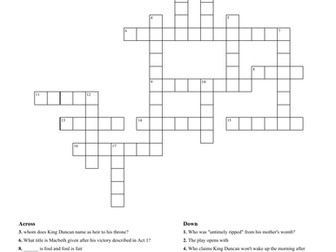 Macbeth Crossword & Lesson