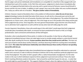 Death and Afterlife ESSAY and revision-judgement