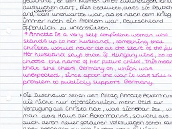 Edexcel A Level German Das Wunder von Bern Annette Character Analysis