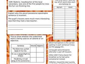 SPaGHETTI - SPaG activities linked to Y5 curriculum